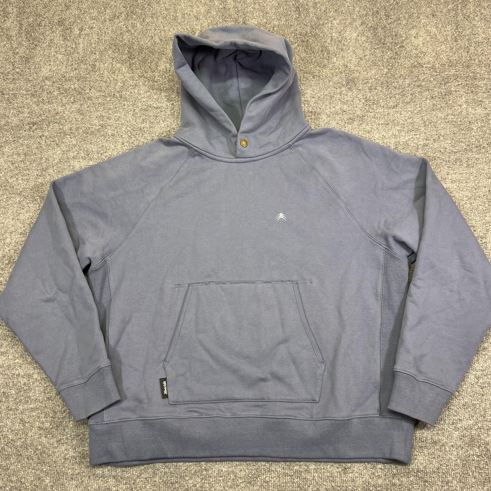 Jiberish Hoodie Mens Medium Blue Pullover Kangaroo Pocket Logo Sweatshirt